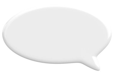 Konuşma balonu. Mesaj kutusu. 3B illüstrasyon.