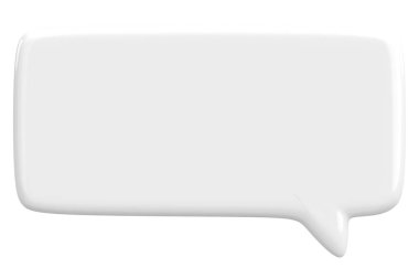 Konuşma balonu. Mesaj kutusu. 3B illüstrasyon.