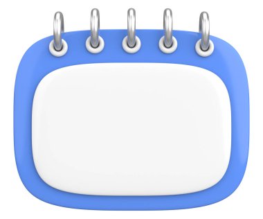 Boş takvim. Üç boyutlu takvim. 3B illüstrasyon.