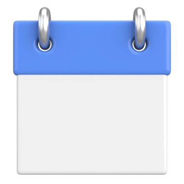 Boş takvim. Üç boyutlu takvim. 3B illüstrasyon.