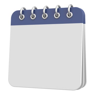 Boş takvim. Üç boyutlu takvim. 3B illüstrasyon.