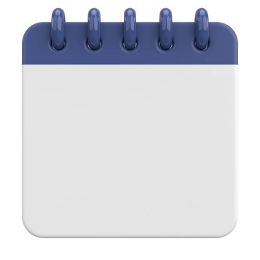 Boş takvim. Üç boyutlu takvim. 3B illüstrasyon.