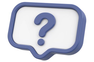 Soru işareti işareti. 3B illüstrasyon.