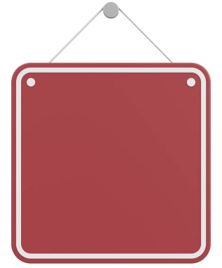 Boş Asılma İşareti. 3B Görüntü.