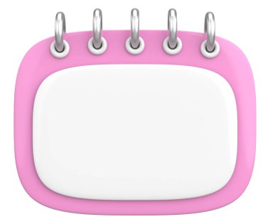 Boş takvim. Üç boyutlu takvim. 3B illüstrasyon.