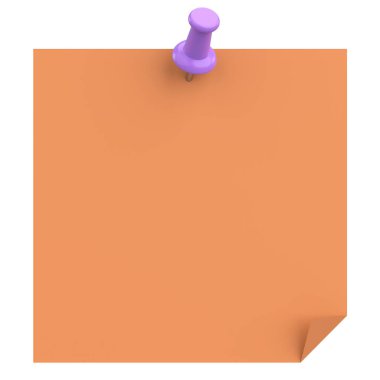 Üç boyutlu not defteri. Yapışkan bir not. 3B illüstrasyon.