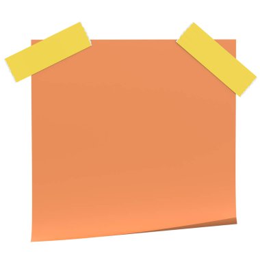 Üç boyutlu not defteri. Yapışkan bir not. 3B illüstrasyon.