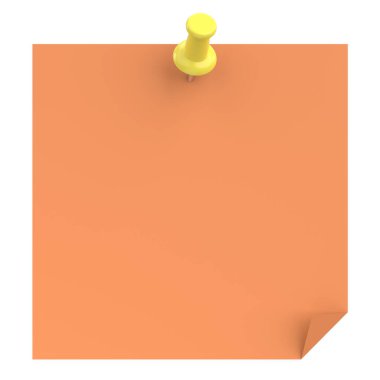 Üç boyutlu not defteri. Yapışkan bir not. 3B illüstrasyon.