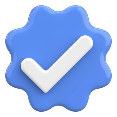 3 boyutlu onay kutusu. İşaretle. 3B illüstrasyon.