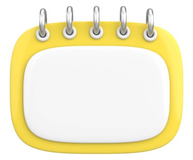 Boş takvim. Üç boyutlu takvim. 3B illüstrasyon.