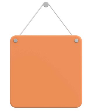 Boş Asılma İşareti. 3B Görüntü.