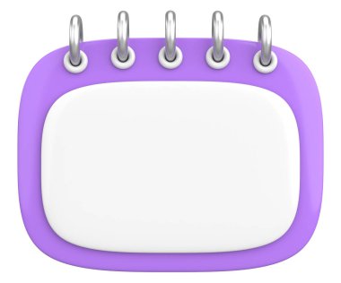 Boş takvim. Üç boyutlu takvim. 3B illüstrasyon.