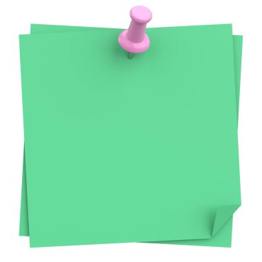 Üç boyutlu not defteri. Yapışkan bir not. 3B illüstrasyon.