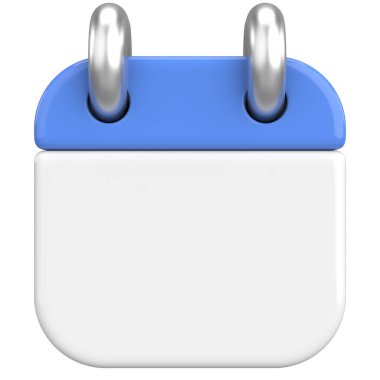 Boş takvim. Üç boyutlu takvim. 3B illüstrasyon.