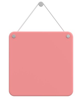 Boş Asılma İşareti. 3B Görüntü.