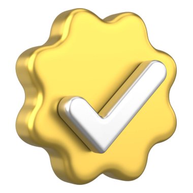 3 boyutlu onay kutusu. İşaretle. 3B illüstrasyon.