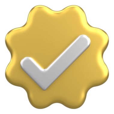 3 boyutlu onay kutusu. İşaretle. 3B illüstrasyon.