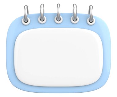 Boş takvim. Üç boyutlu takvim. 3B illüstrasyon.