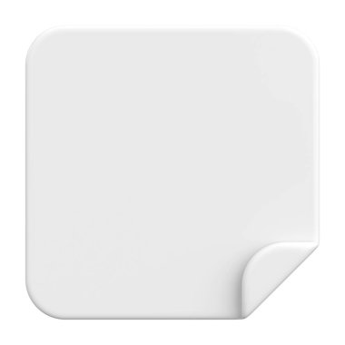 Üç boyutlu not defteri. Yapışkan bir not. 3B illüstrasyon.