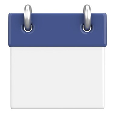 Boş takvim. Üç boyutlu takvim. 3B illüstrasyon.