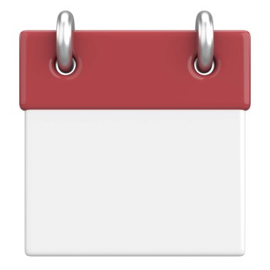 Boş takvim. Üç boyutlu takvim. 3B illüstrasyon.