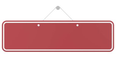 Boş Asılma İşareti. 3B Görüntü.