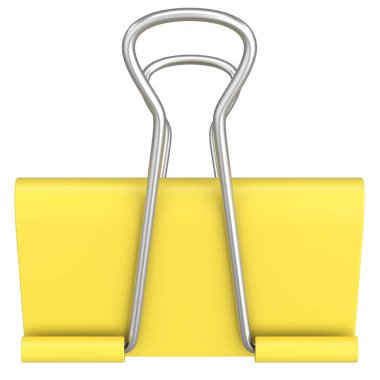 Binder Clip. Paper Clamp. 3D illustration. clipart