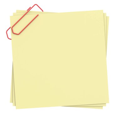 Üç boyutlu not defteri. Yapışkan bir not. 3B illüstrasyon.