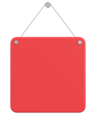 Boş Asılma İşareti. 3B Görüntü.