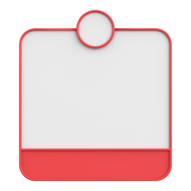 Diyalog kutusunun 3 boyutlu çizimi. Bildirim kutusu.