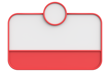 Diyalog kutusunun 3 boyutlu çizimi. Bildirim kutusu.