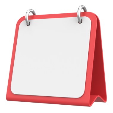 Boş takvim. Üç boyutlu takvim. 3B illüstrasyon.