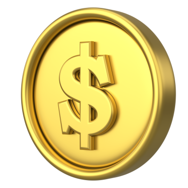 Dolar parası. Üç boyutlu para. 3B illüstrasyon.