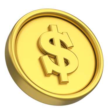 Dolar parası. Üç boyutlu para. 3B illüstrasyon.