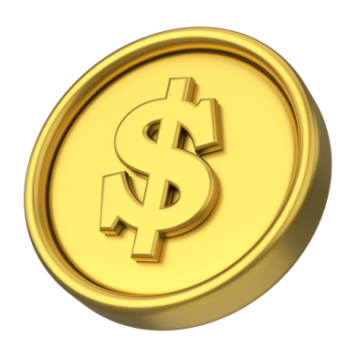 Dolar parası. Üç boyutlu para. 3B illüstrasyon.