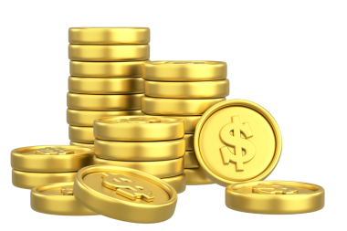 Dolar parası. Üç boyutlu para. 3B illüstrasyon.