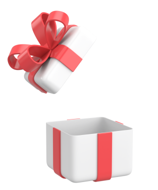 Hediye Kutusu açıldı. Üç boyutlu hediye kutusu. 3B illüstrasyon.