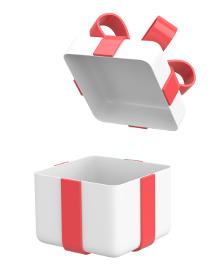 Hediye Kutusu açıldı. Üç boyutlu hediye kutusu. 3B illüstrasyon.