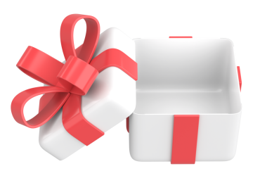 Hediye Kutusu açıldı. Üç boyutlu hediye kutusu. 3B illüstrasyon.