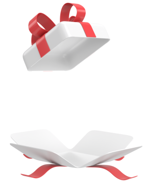 Hediye Kutusu açıldı. Üç boyutlu hediye kutusu. 3B illüstrasyon.