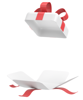 Hediye Kutusu açıldı. Üç boyutlu hediye kutusu. 3B illüstrasyon.