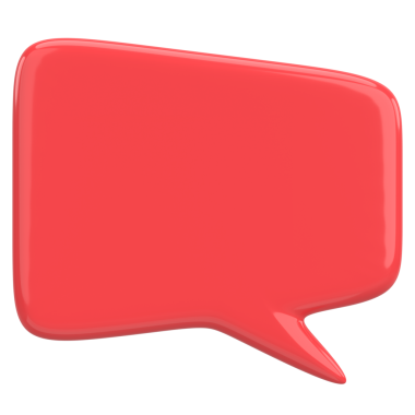 Konuşma balonu. Mesaj kutusu. 3B illüstrasyon.