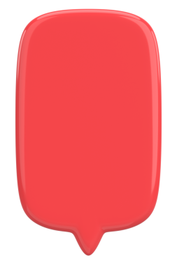 Konuşma balonu. Mesaj kutusu. 3B illüstrasyon.