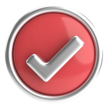 3 boyutlu onay kutusu. İşaretle. 3B illüstrasyon.