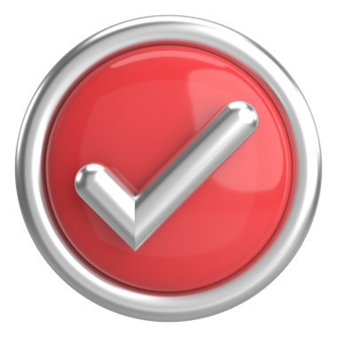 3 boyutlu onay kutusu. İşaretle. 3B illüstrasyon.