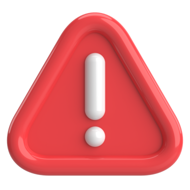 Uyarı işareti. Ünlem işareti. 3B illüstrasyon.