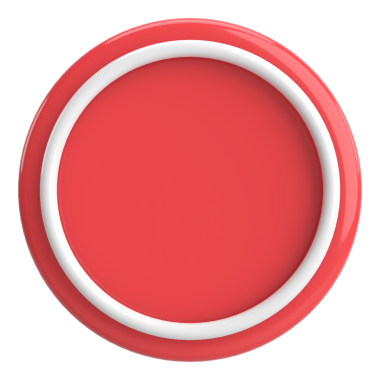 Üç boyutlu daire düğmesi. Boş tuş. 3B illüstrasyon.