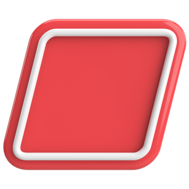 3 boyutlu eşkenar dörtgen düğmesi. Boş tuş. 3B illüstrasyon.