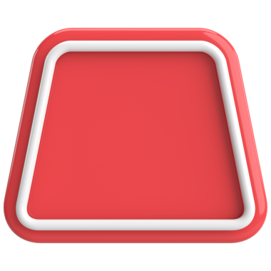 Üç boyutlu trapezoid düğmesi. Boş tuş. 3B illüstrasyon.