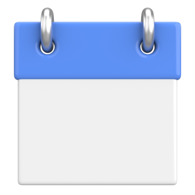 Boş takvim. Üç boyutlu takvim. 3B illüstrasyon.